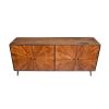 Jag 65 Inch Mango Wood Sideboard Buffet Cabinet Console, 2 Door, Sunburst Warm Brown