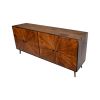 Jag 65 Inch Mango Wood Sideboard Buffet Cabinet Console, 2 Door, Sunburst Warm Brown