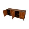 Jag 65 Inch Mango Wood Sideboard Buffet Cabinet Console, 2 Door, Sunburst Warm Brown