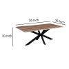 79 Inch Rectangular Live Edge Top Mango Wood Dining Table, Crossed Legs, Brown, Black