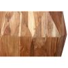 Bon 22 Inch Artisanal Side End Table, Multifaceted Solid Acacia Wood, Octagon Top, Natural Brown