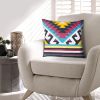 24 x 24 Square Cotton Accent Throw Pillows, Geometric Aztec Pattern, Set of 2, Multicolor