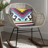 24 x 24 Square Cotton Accent Throw Pillows, Geometric Aztec Pattern, Set of 2, Multicolor