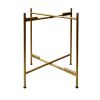 Vica 20 Inch High Round Side End Table with 2 Tier Iron Frame, Matte Gold