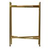 Vica 20 Inch High Round Side End Table with 2 Tier Iron Frame, Matte Gold