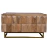 33 Inch Lift Top Storage Trunk Coffee Table, Square, Mango Wood, Natural Brown
