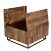 33 Inch Lift Top Storage Trunk Coffee Table, Square, Mango Wood, Natural Brown