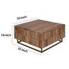 33 Inch Lift Top Storage Trunk Coffee Table, Square, Mango Wood, Natural Brown
