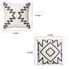 17 x 17 Inch Square Cotton Accent Throw Pillows, Geometric Aztec Embroidery, Set of 2, White, Gray
