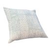 18 x 18 Handcrafted Square Cotton Accent Throw Pillows, Aztec Minimalistic Print, Set of 2, Blue, White