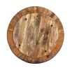 Arthur Mango Wood 35.5 Inch Coffee Table In Round Shape, Dark Brown