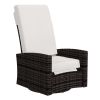 Outdoor Wicker Swivel Recliner Chair, Lifting Footrest, 360° Rotating Basic, Water-resistant Cushions, Khaki