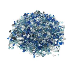 Fire Glass, 10 LBS / 4.5 KG Fireplace Rocks, 1/2-Inch / 12.7 mm Reflective Firepit Glass Rock