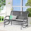 Outdoor Glider Rocking Chair for 2, Patio Bench Swing with Steel Frame, Ideal for Garden, Porch - Black