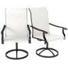 Patio Swivel Chairs Set of 2, High Back Patio Dining Chairs with All-Weather Mesh for Backyard, Lawn, Garden, Cream