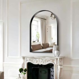 Arched Wall Mirror, 24"×36" Bathroom Mirror Black Deep Frame