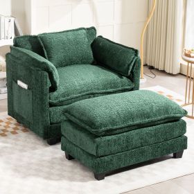 55.32*39.76" Oversized Sofa Indoor,Portable ottoman,Boucle Single Sofa Bed with Wider seat,Double deep cushion,Strong wrapping of thick armrests for L