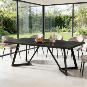 Dining Table, Modern Rectangular Kitchen Table for 6-8