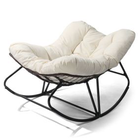 [Replace 72555836]Outdoor Rocking Chair, Oversized Patio Papasan Rocker, Comfy Reading Lounge Chair Egg Chair for Indoor Use, Patio, Porch, Garden