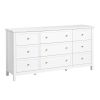 9 Drawer Dresser, Wooden Chest of Drawers with Sliding and Anti-tip Device, Retro Minimalist Dresser Chest