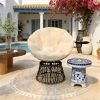 Papaya chair, circular chair, terrace chair, garden chair, beige