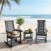 2-piece outdoor rocking chair, terrace chair, armchair, black