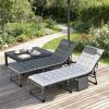 Folding lounge chair, courtyard chair, outdoor chair, gray, (Chair only)