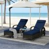 2 lounge chairs, armchair, sun chair, outdoor chair, dark blue