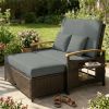 Outdoor sofa bed, terrace sofa bed, patio lounge chair, mixed gray