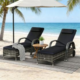2 lounge chairs, armchair, sun chair, outdoor chair, black