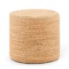 Handmade Woven Foot Stool Natural Water Hyacinth Ottoman for Home Decor & Seating
