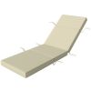 Chaise Lounge Cushion, 4" Thick Outdoor Lounge Chair Cushions with Ties for Patio, 26" x 80â€¯", Cream White