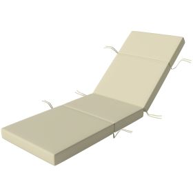 Chaise Lounge Cushion, 4" Thick Outdoor Lounge Chair Cushions with Ties for Patio, 26" x 80â€¯", Cream White