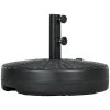 Umbrella Stand for 1.5" or 2" Umbrella Poles, Round Fillable Umbrella Base for Outdoor, Lawn, Deck, Black