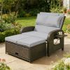 Sofa bed, outdoor sofa bed, outdoor lounge chair, gray