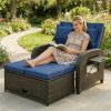Sofa bed, outdoor sofa bed, outdoor lounge chair, navy blue