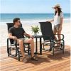 Sliding lounge chair set of two, lounge chair, outdoor chair, courtyard chair, black