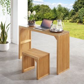 Natural Pine Dining Bench and Table Set – Versatile Indoor Wood Furniture for Entryway, Living Room, Kitchen