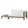 OANA RIGHT CORNER BENCH AND COFFEE TABLE, WHITE