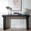 58in Modern Minimalist Black Wooden Console Table for Entryway, Living Room, and Hallway