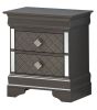 Chic Metallic Black Modern Nightstand