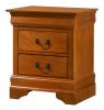 Elegant Oak Nightstand With 2 Drawers