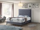 Chic Gray Glam Queen Bed For Modern Spaces