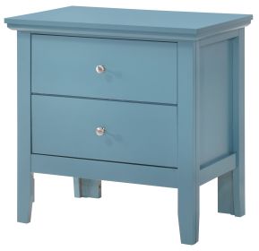 Teal Elegance Nightstand With Drawers