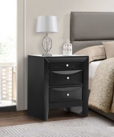 Elegant Black Nightstand With Drawers