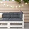Corner Sofa White Solid Pine Wood Medium Modular Corner Sofa