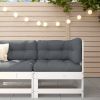 Corner Sofa White and Anthracite Solid pine wood and oxford fabric