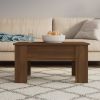 Coffee Table Brown Oak Engineered Wood Medium Adjustable Armrests