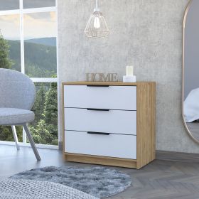 Cannon 3-Drawer Dresser White and Light Oak