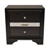 Traditional Style 2 Drawer Nightstand made with Wood in Black Color